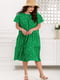 Вільна зелена сукня в горошок  | 6821287 | фото 2