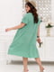 Вільна зелена сукня з рукавами-крильцями | 6821297 | фото 3