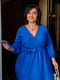 Синя А-силуетна сукня-міді “на запах” | 6821315 | фото 2