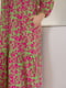 Салатово-рожева сукня-максі в квітковий принт з поясом | 6821319 | фото 4