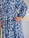 Синьо-біла сукня-максі в квітковий принт з поясом | 6821320 | фото 4