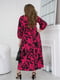 Рожева принтована сукня-максі з поясом | 6821324 | фото 3