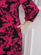 Рожева принтована сукня-максі з поясом | 6821324 | фото 4