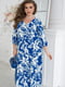 Синя принтована сукня-максі з поясом | 6821325 | фото 2