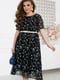 Шифонова чорна сукня з квітковим принтом та підкладкою | 6821329 | фото 2
