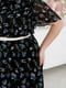 Шифонова чорна сукня з квітковим принтом та підкладкою | 6821329 | фото 4
