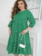 Багатоярусна зелена сукня А-силуету в горошок | 6821337 | фото 2