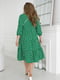 Багатоярусна зелена сукня А-силуету в горошок | 6821337 | фото 3