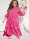 Багатоярусна рожева сукня А-силуету в горошок | 6821339 | фото 2
