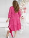 Багатоярусна рожева сукня А-силуету в горошок | 6821339 | фото 3
