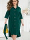 Асиметрична зелена сукня-сорочка з поясом | 6821342 | фото 2