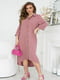 Асиметрична рожево-лілова сукня-сорочка з поясом | 6821344 | фото 2