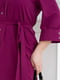 Асиметрична сукня-сорочка кольору фуксія з поясом | 6821345 | фото 4