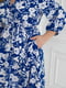 Синя сукня А-силуету в квітковий принт | 6821356 | фото 2