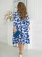 Синя сукня А-силуету в квітковий принт | 6821356 | фото 3