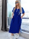 Синя сукня-максі з принтом та капюшоном | 6821389 | фото 2