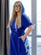 Синя сукня-максі з принтом та капюшоном | 6821389 | фото 3