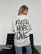 Біла оверсайз футболка з принтом Faith Hope Love | 6821427 | фото 5