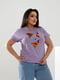 Базова футболка лавандового кольору з принтом | 6821474 | фото 2