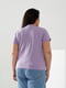 Базова футболка лавандового кольору з принтом | 6821474 | фото 4