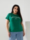 Базова зелена футболка з написом California | 6821478