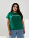 Базова зелена футболка з написом California | 6821478 | фото 2