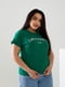 Базова зелена футболка з написом California | 6821478 | фото 3