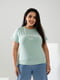 Базова футболка м’ятного кольору з написом California | 6821480