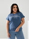 Базова синя футболка з написом California | 6821481 | фото 2