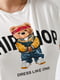 Базова футболка молочного кольору з принтом Hip-Hop | 6821485 | фото 4