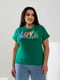 Базова зелена футболка з принтом Love | 6821489 | фото 2