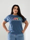 Базова синя футболка з принтом Love | 6821492 | фото 2
