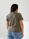 Базова футболка кольору хакі з принтом Love | 6821493 | фото 4