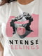 Базова футболка молочного кольору з принтом Intense Feelings | 6821498 | фото 3