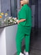 Льняний зелений оверсайз костюм: сорочка та штани | 6821501 | фото 4