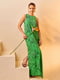 Платье зеленое в принт | 6506310 | фото 2