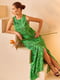 Платье зеленое в принт | 6506310 | фото 6