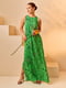 Платье зеленое в принт | 6506310