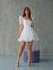 Платье белое с квадратным вырезом | 6506368