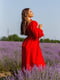 Сукня лляна червона з рукавом-єпископ | 6506536 | фото 5