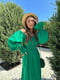 Зелена лляна сукня з рукавом-"єпископ" | 6821578 | фото 5