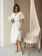 Елегантна біла сукня міді з рукавами-метеликами | 6821590 | фото 4