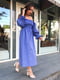 Синее льняное платье с рукавом-"епископ" | 6821608 | фото 4