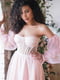 Длинное розовое платье с корсетом | 6821610 | фото 3