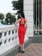 Красное обтягивающее платье с разрезом на ноге | 6821613 | фото 5