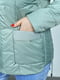 Куртка фісташкового кольору приталеного силуету з накладними кишенями | 6822581 | фото 3