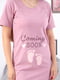 Рубашка ночная розовая с принтом | 6476727 | фото 6