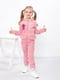 Флісовий рожевий костюм з принтом: толстовка та джогери | 6821934 | фото 2