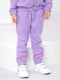 Флісовий фіолетовий костюм з принтом: толстовка та джогери | 6821937 | фото 4