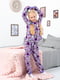 Флісова фіолетова піжама з принтом: джемпер та штани | 6822102 | фото 2